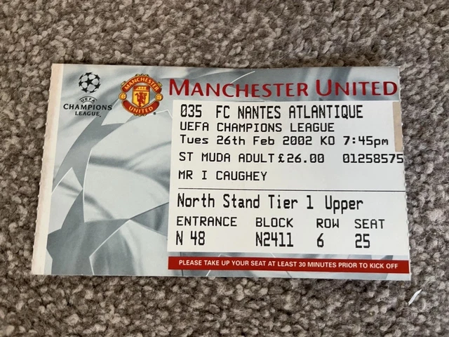 Fc Nantes Ticket Uefa Cup 1993 In Valencia Espana Valence Nantes Rare