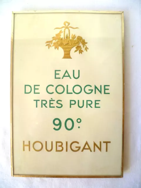 Ancienne Affichette Sous Verre Pub Eau De Cologne Houbigant