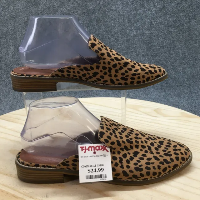 Indigo Rd Sandals Womens 9.5 M Hayze 2 Slip On Mules Brown Casual Leopard NEW