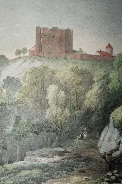 Ruines Chateau De Lichtenberg Bas Rhin Lauters Litho Couleurs Alsace Romantisme