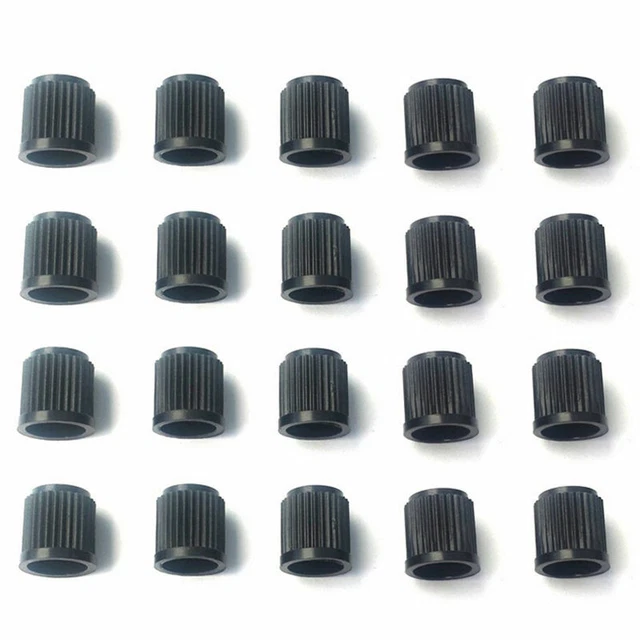 16 Bouchons De Valve Pour Pneus - Aluminium Noir - Taille 11 X 16 Mm - Compatible Voiture, Vélo, Moto, Scooter