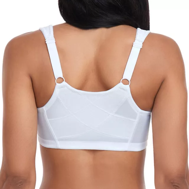 Women's Front Closure Posture Corrector Bra Back Support Lace Bralette 10-28 B-G