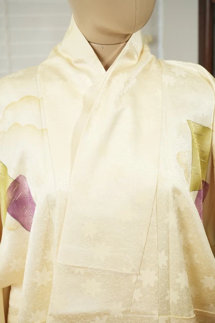 Dear Vanilla Japanese Silk Kimono Women's Robe Gown Authentic Japan Vintage Mint 3