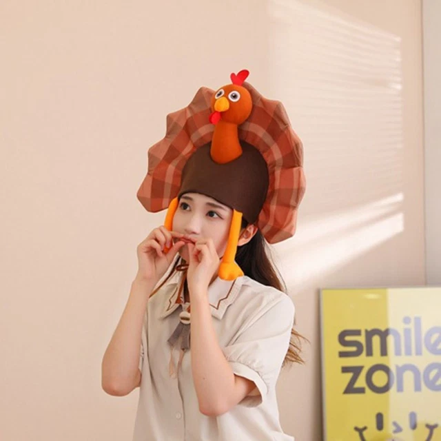 FUNNY PLUSH TURKEY Hat 3D Carnival Party Hat Children's Gift 27.69
