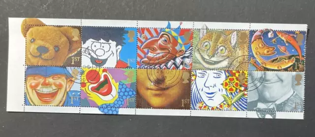 GB QE II, 1991, SG1550-1559, Greetings Stamps, Smiles, Block of 10, Fine Used.