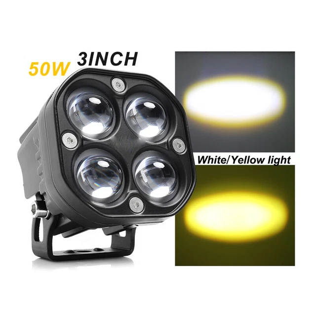 2PCS Motorcycle Led Light Bar Fog Lights Work Lamp for Van Camper SUV ATV Bikes
