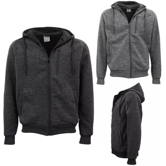 Mens Zip Fleece Hoodie w Side Pocket Jacket Gym Sport Casual Sweater Jumper Coat