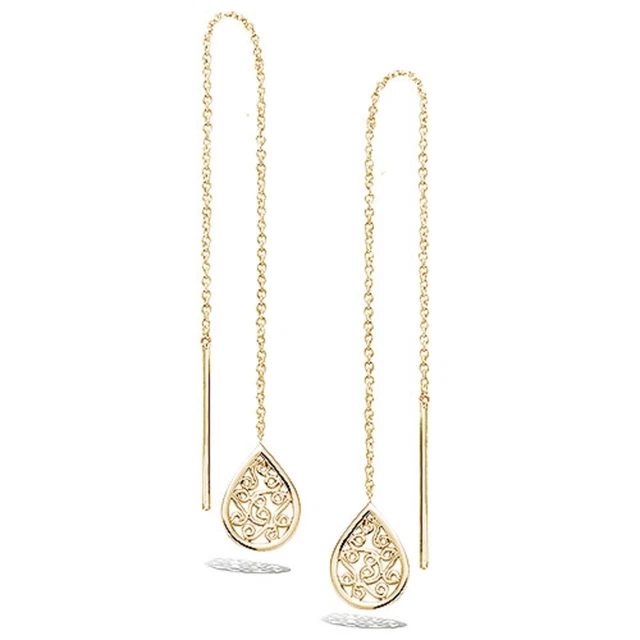 Boucles D'oreilles Goutte D'eau Plaqué Or 18 Carats - Crochet - Neuf Avec étiquettes Bijouxia