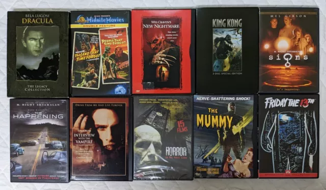 HORROR Scary Spooky Movies Lot of 10 DVDs many CLASSICS Great for Halloween