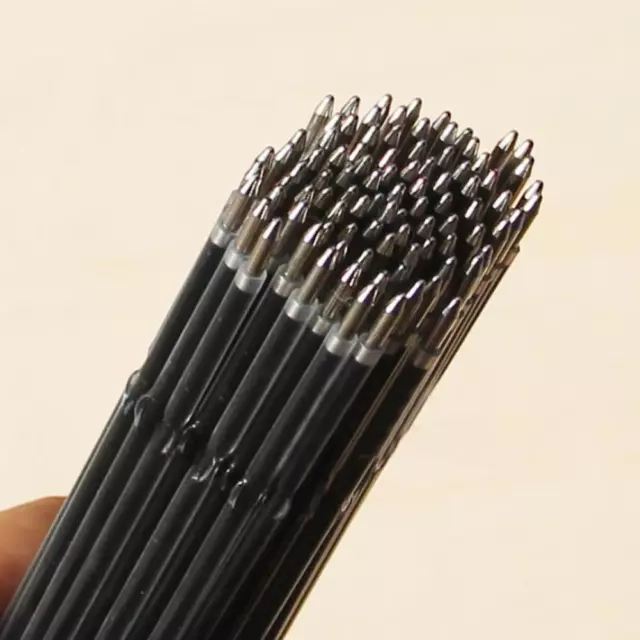 100pcs Ball Point Ink Pen Refills Replacement Black Office School U6X6