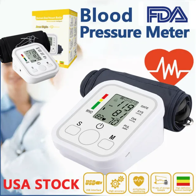 Automatic Arm Blood Pressure Monitor Digital Pulse Heart Rate Machine BP Cuff