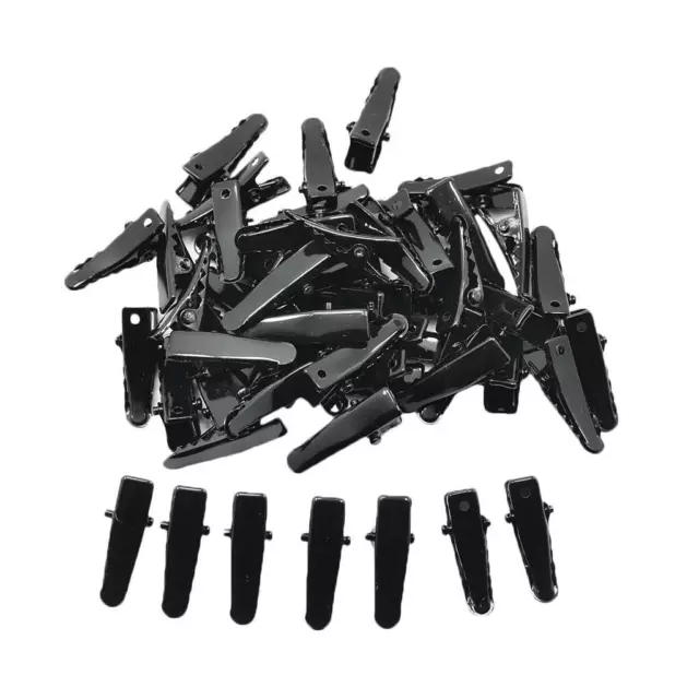 50 Piece Black Metal Single Prong Alligator Hair Clips Hair Accessories 24mm