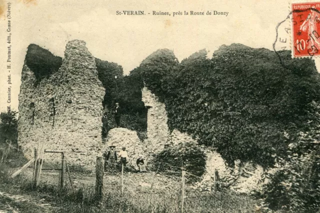 Carte SAINT VERAIN Ruines près la Route de Donzy