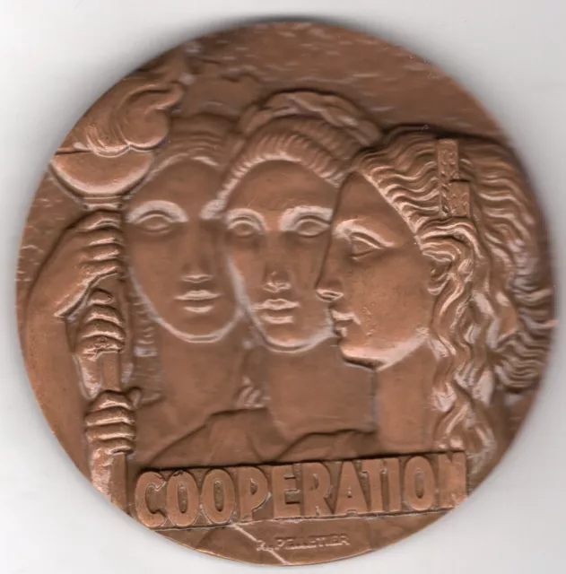 1973 French Award Medal "Cooperation," by P. Pelletier for Paris Mint