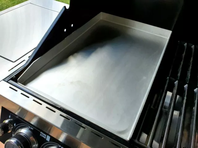 Placa Parrilla BBQ Burgerplatte Sartén Plancha Acero Inox. 40x30cma Prueba de 2