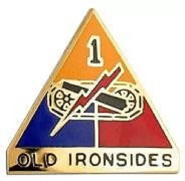 US Army 1st Armored Division Distinctive Unit Insignia Crest OLD IRONSIDES Pin