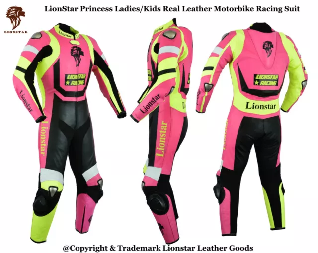 Lionstar Princess Ladies/Kids Motorbike Motorcycle Leather Suit, Shoes & Gloves 2