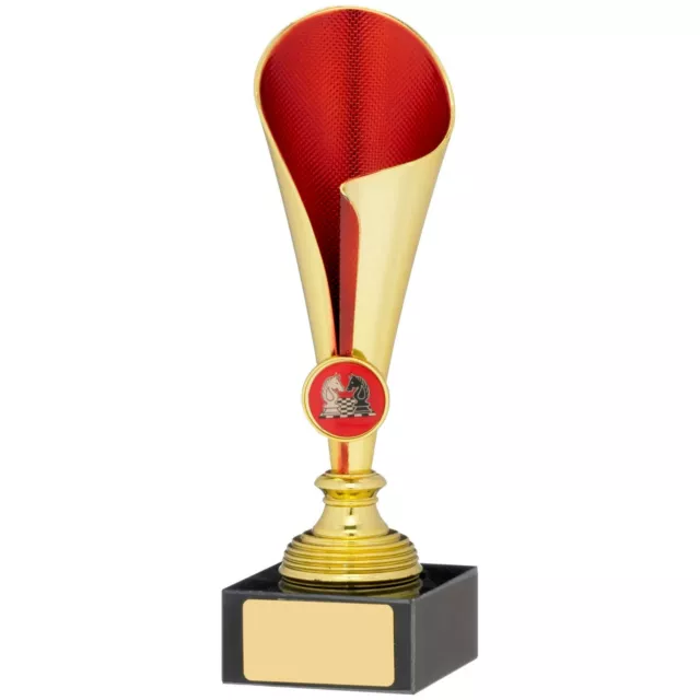 SPORTS Trophy Personnalisé Activité Récompense Or & Rouge Cône Cup - Gratuit