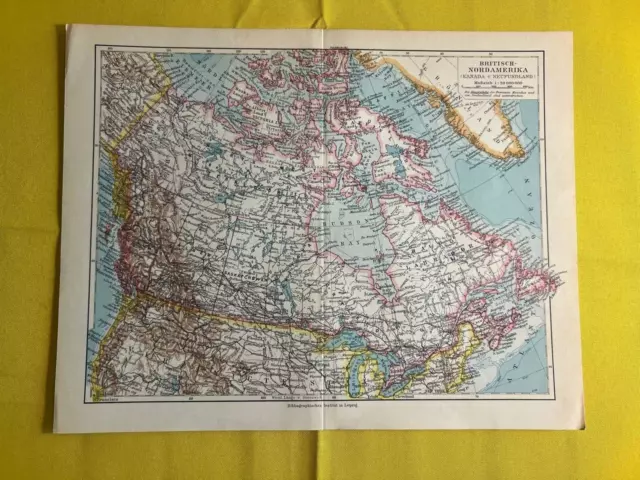 1931 - British North America (Canada) - Vintage Map ORIGINAL 11.5 x 9.5"- C11-2