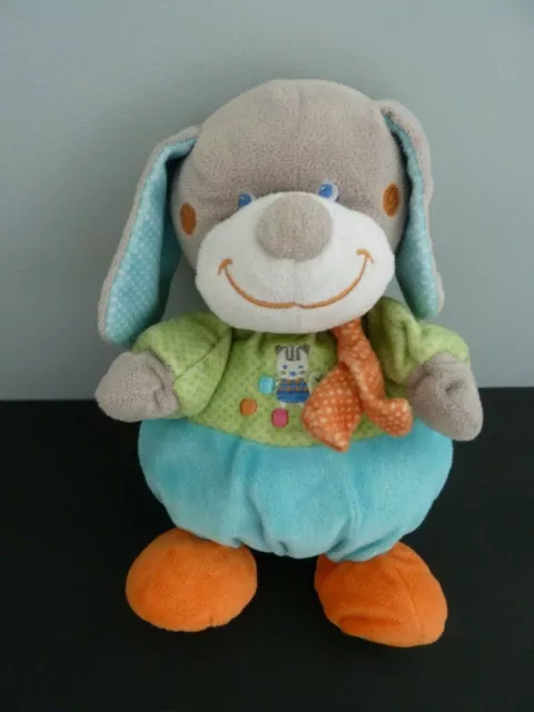 G2/2- DOUDOU PELUCHE BOULE MOTS D'ENFANTS CHIEN LAPIN vert bleu orange chat - BE