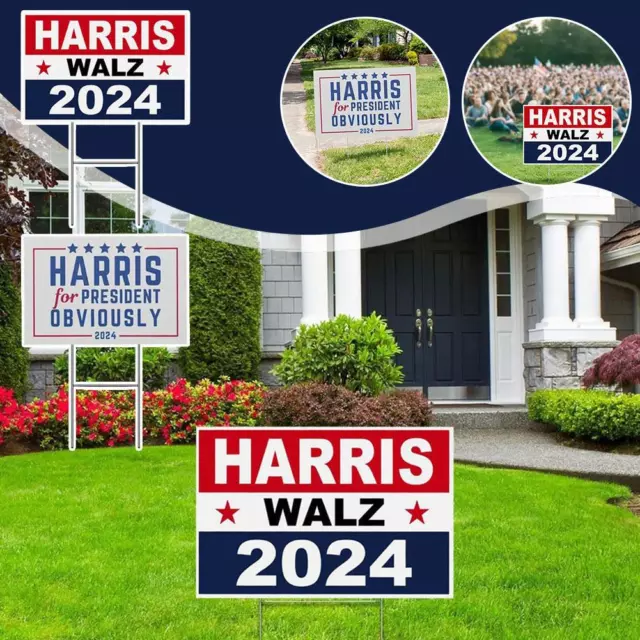 HARRIS WALZ 2024 US Presidential Election Signboard Yard Sign, with Metal S GXJ 15.72 PicClick AU