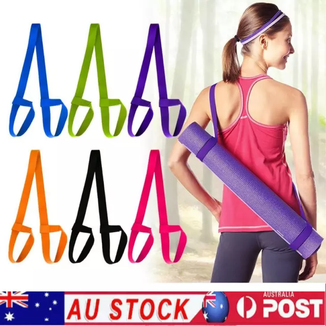 Adjustable Yoga Mat Strap Mat Sling Carrier Shoulder Belt Sports Exercise Gym AU