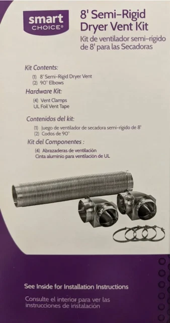 Smart Choice 8 ft. Semi-Rigid Dryer Vent Kit with Close Elbows - 5304471400