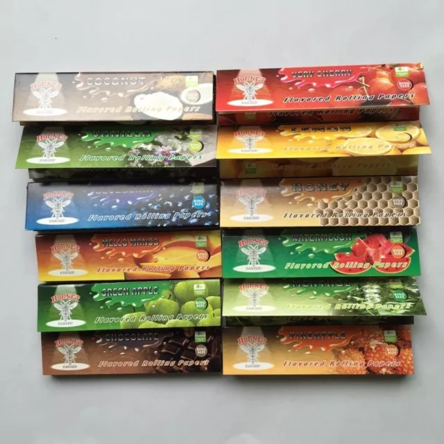 10 x Hornet King Size Flavoured Cigarette Rolling Papers Fruity Flavours Skins