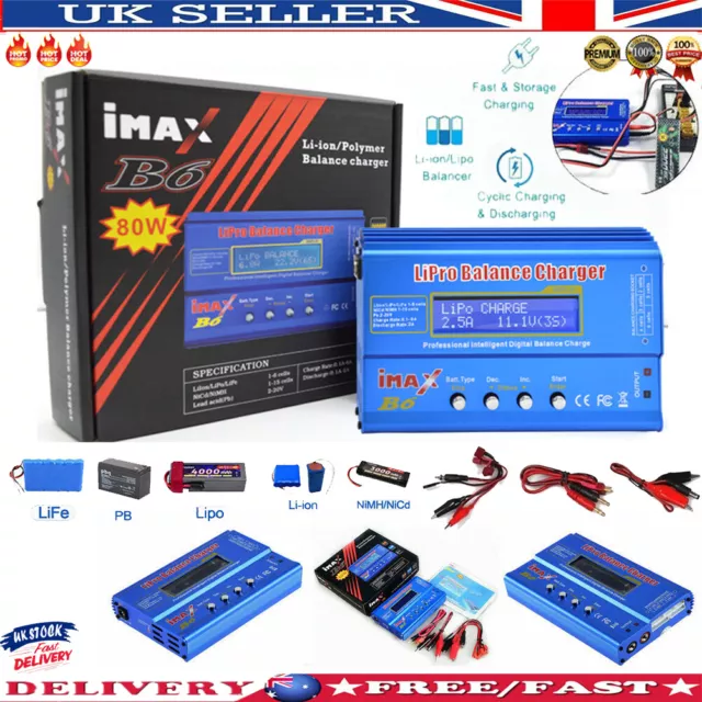 iMAX B6 80W RC Battery Charger Lipo NiMh NiCd Battery Balance Digital Charger