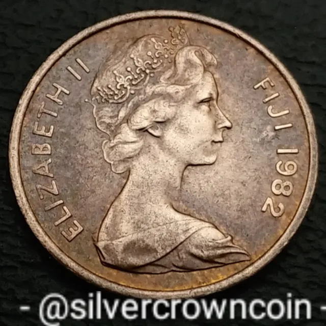 Fiji 1 Cent 1982 F.A.O. KM#39. One Penny coin. Rice Plant. Elizabeth II. L.Y.
