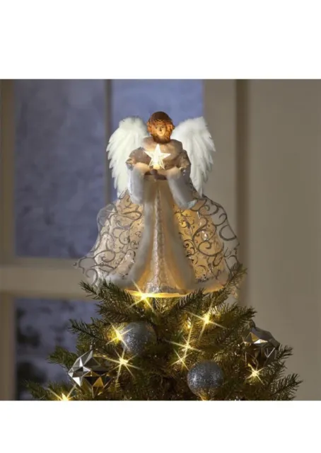 Topper de Sapin de Noël Ange 30x25cm Ange de Noël Haut du Sapin de Noël Lumineus