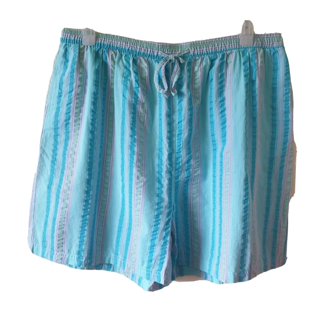 Pantaloncini turchese vintage anni '90 pastelli larghi taglia 18 20 a righe lilla