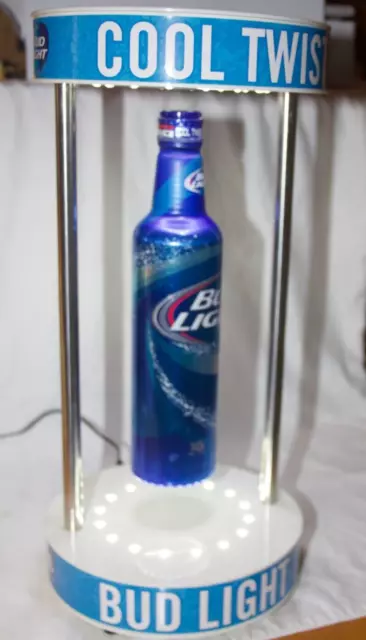 Bud Light Cool Twist Light, Floating rotating bottle, magnetically suspended.