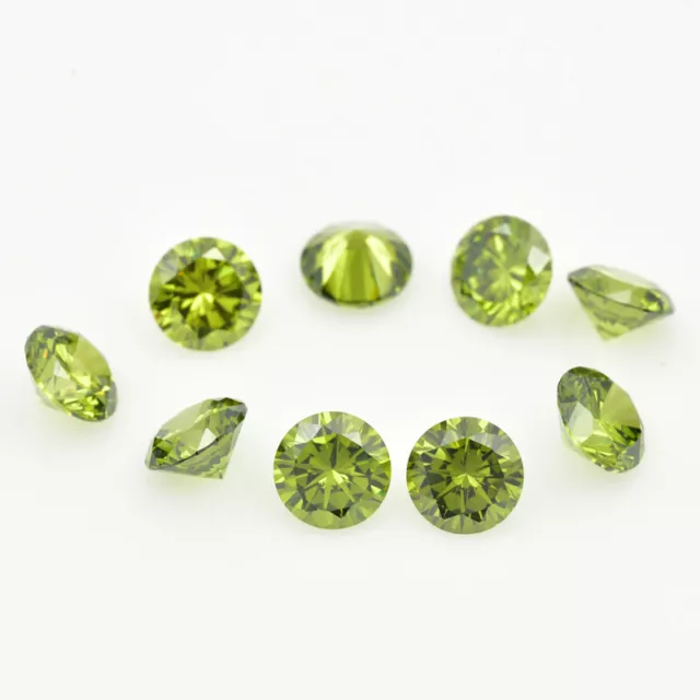 100pcs 1.0mm Olive Green Round Loose Cubic zirconia CZ Stone Details about