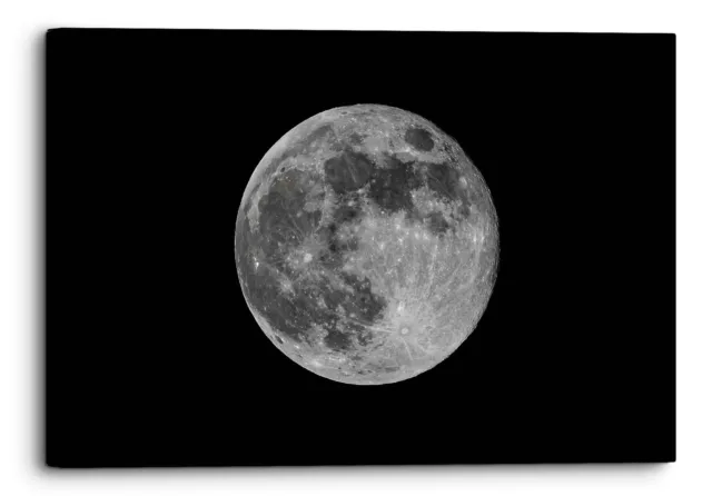 Celestial Bright Full Snow Moon Canvas Print Wall Art Picture Home Decor 3