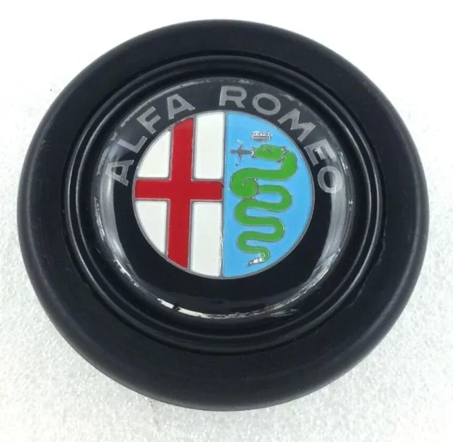 Véritable bouton poussoir de klaxon de volant Momo pour Alfa Romeo. Logo Rétro