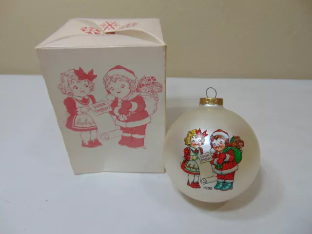 Campbell's Soup Kids Christmas Ornament Ball 1990 Naughty & Nice List In Box 3