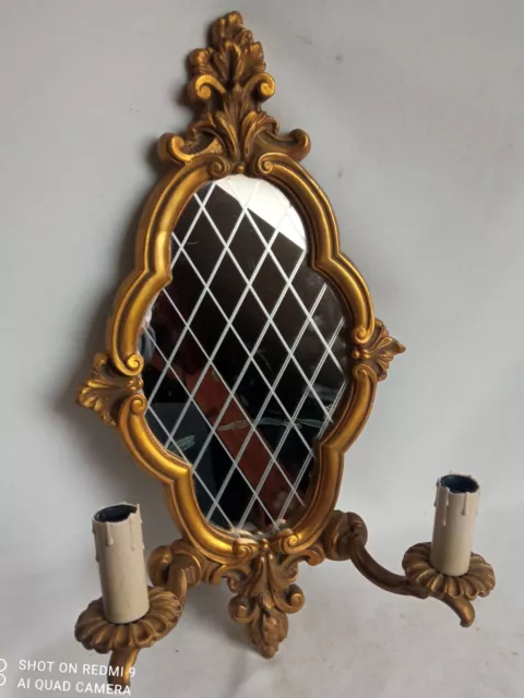 Importante double applique / miroir mural de style Louis XV en état de marche