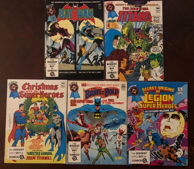 Lot of 5 BEST OF DC BLUE RIBBON DIGESTS! VINTAGE 80s! BATMAN! NEW TEEN TITANS!