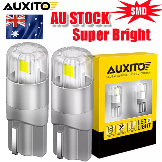 AUXITO 2 x White Bulbs Canbus LED T10 W5W SMD Car Side Wedge Parker Light Globe