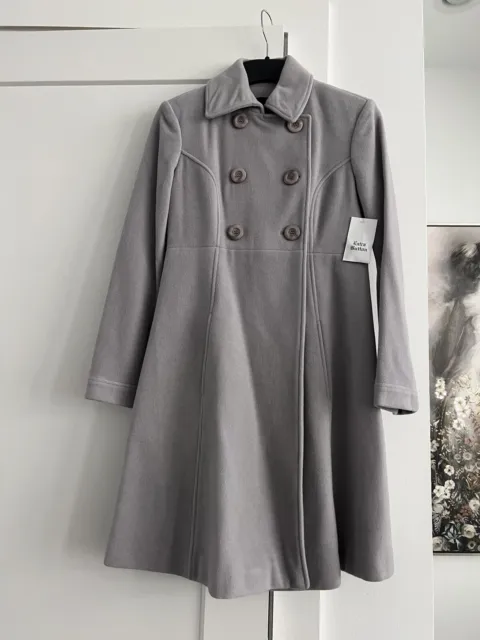 Brand New VICTORIA SECRET FASHION COAT wool VIA grey with shade of soft lilac