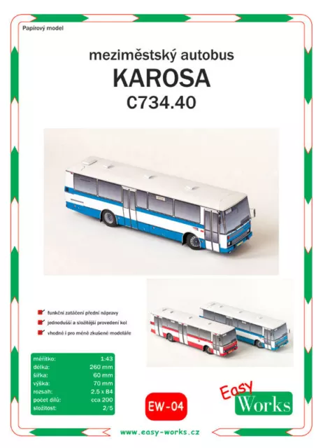 Kartonmodell Linienbus Karosa C734.40 1:43 Easy Works
