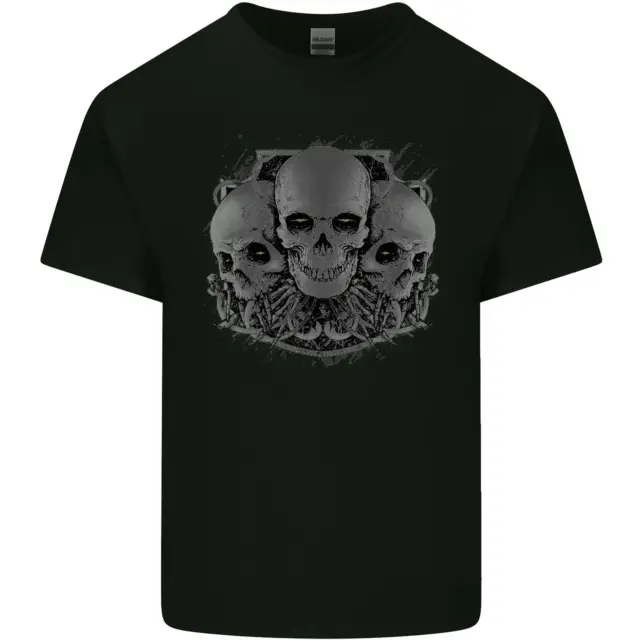 Gothic Skulls Biker Motorcycle Motorbike Kids T-Shirt Childrens