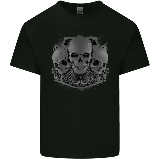 T-shirt Gothic Skulls Biker Moto Moto Bambini Bambini