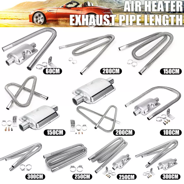 Air Heaters Diesel Standheizung Abgasrohr 60-300cm Edelstahl Abgasschlauch 25mm