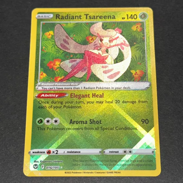 Pokemon SWSH Silver Tempest Set Radiant Tsareena 016/195 - Near Mint (NM)