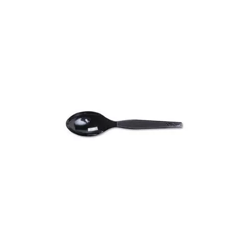 Dixie Heavy/medium Weight Utensils Tea Spoon - 100/box - Plastic - Black (TM507)