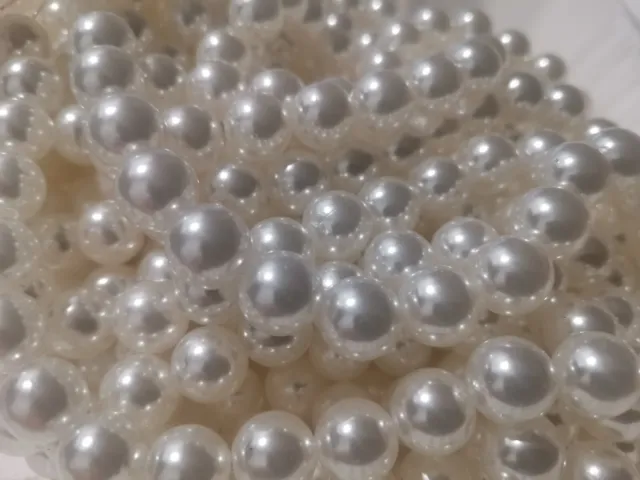 120pcs 12mm Acrylic Faux Imitation Pearl Round  Beads LIGHT CREAM IVORY X34