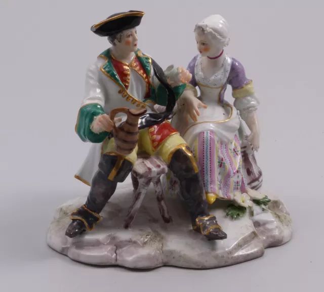 Thüringen Dresden Figurengruppe Wirtshausszene Frau und Mann um 1860