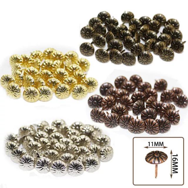 100 Pcs Decorative Upholstery Nails Tack Stud Pins Jewelry Box Sofa Shoe